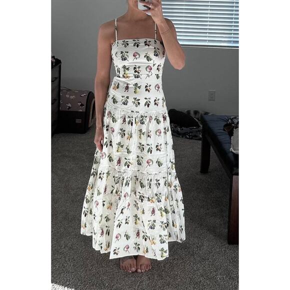 PETAL & PUP Botanique White Midi Dress Size Medium - Picture 2 of 10